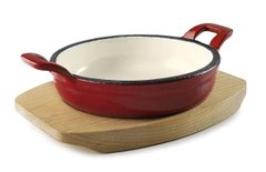 Сковорода-міні на підставці 12х3 см, 200 мл. кругла, чавунна емаль, червона Lacor