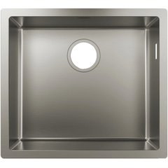 Мойка кухонная S71, нерж.сталь, квадрат, без крыла, 550х450х190мм, чаша - 1, накладная, S719-U500, Hansgrohe