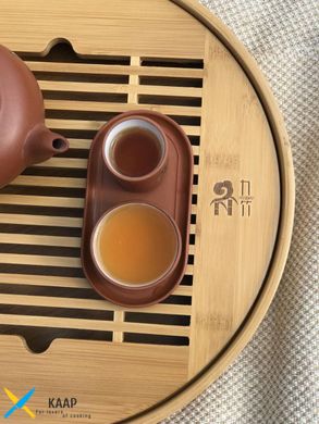 Столик-Чабань для чайної церемонії (чайний) бамбук середній 30,5х5,5 см круглий "Нагано" T0510