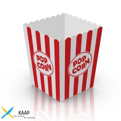 Відро/склянка для попкорну квадратне 5 л. білий з червоною смужкою V170