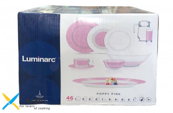 Столовый сервиз Ambi Poppy Pink 46 предметов Luminarc V5978