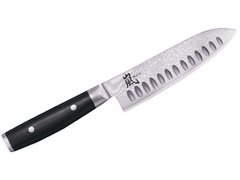 Кухонний ніж кухарський Сантоку 16,5 см. RAN, Yaxell із чорною пластиковою ручкою (36001G)