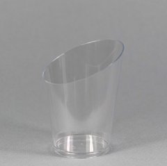 Пиала форма фуршетная круглая 50 мл., 5х6,5 см., 20 шт/уп стеклоподобная, прозрачная "Конус"