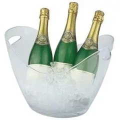 Чаша для шампанського 35х27 см, h-25,5 см з 2-ма ручками, прозорий пластик.