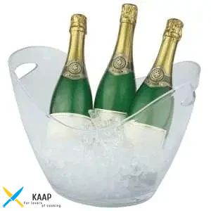 Чаша для шампанського 35х27 см, h-25,5 см з 2-ма ручками, прозорий пластик.