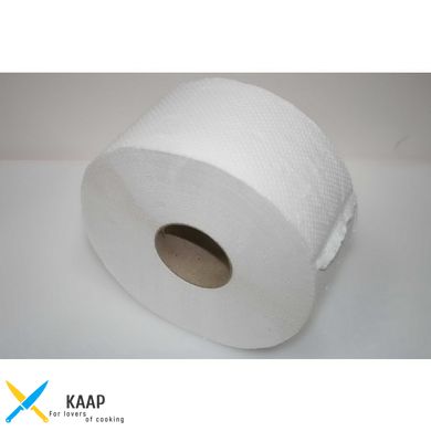 Папір туалетний на гільзі 2 шари біла целюлоза 18 см., 12 рулонів Джамбо
