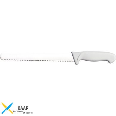 Кухонний ніж для хліба 25 см. Stalgast із білою пластиковою ручкою (283256)