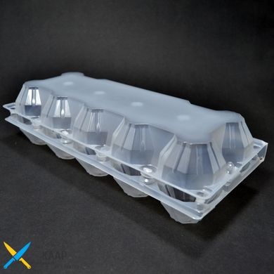 Упаковка для яєць курячих 25x10,2x6,5 см., 400 шт/уп із полістиролу, прозора ПС-3610