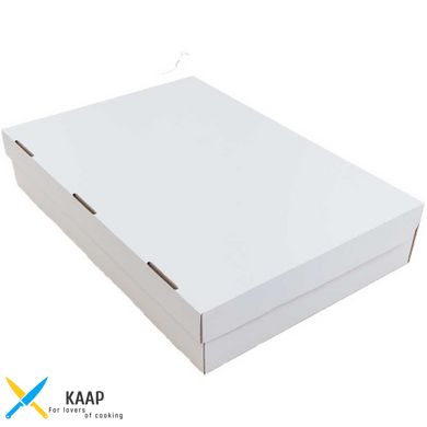 Коробка для капкейков, кексов и мафинов на 24 шт. 475х321х90 мм белая картонная (бумажная)