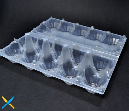 Упаковка для яиц куриных 25x10,2x6,5 см., 400 шт/уп из полистирола, прозрачная ПС-3610