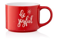 Чашка Be joyful, 330 мл, красная, керамика ARDESTO