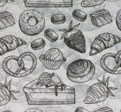 Під листовий пергамент з принтом для бенто-торта 140х140 мм з малюнком випічки