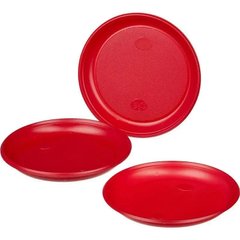 Тарелка одноразовая круглая 165мм (16,5 см). 100 шт/уп пластиковая, красная