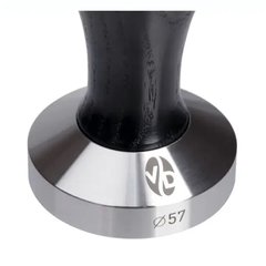 Темпер для кофе d 57 мм, черный с деревянной ручкой (7041)