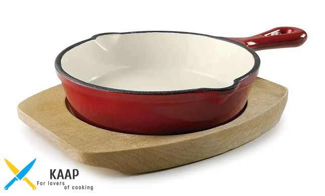 Сковорода-міні на підставці 13,5 х3 см., 275 мл. кругла, чавунна емаль, червона Lacor