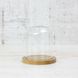 Ковпак скляний на дерев'яній підставці 10х10, 5 см. горіх