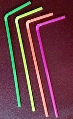 Трубочка пластикова із вигином різних кольорів L 210 мм (уп 100 шт)