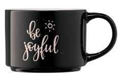 Чашка Be joyful, 330 мл, черная, керамика ARDESTO