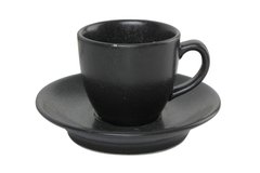 Чашка с блюдцем 80 мл. фарфоровая, черная espresso Seasons Black, Porland