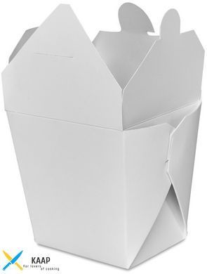 Бокс одноразовый для WOK/Салат/Рис/Лапша 750 мл, 500 гр. 11х9х10 см. бумажный, белый Паста бокс