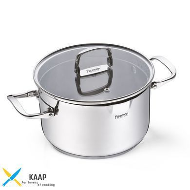 Каструля з нержавіючої сталі без покриття 2,5 л, Fissman з кришкою