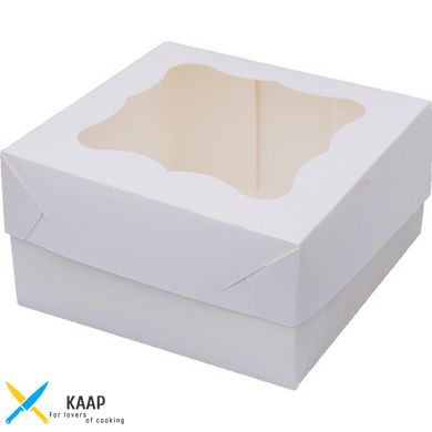 Коробка для капкейков, кексов и мафинов на 4 шт. 170х170х90 мм белая картонная (бумажная)
