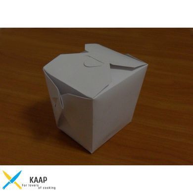 Бокс одноразовый для WOK/Салат/Рис/Лапша 750 мл, 500 гр. 11х9х10 см. бумажный, белый Паста бокс