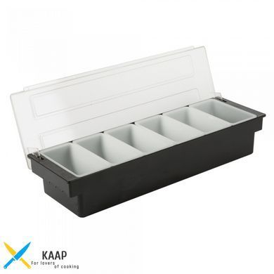 Ящик барный 6 отделов 50х16х9 см пластиковый черный One Chef