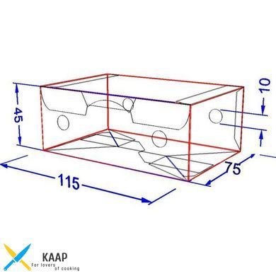 Упаковка для нагетсів, фрі, крилець CНЕК БОКС (фудбокс, чікенбокс) Mini Темна 115x75x45 мм 50 шт паперова