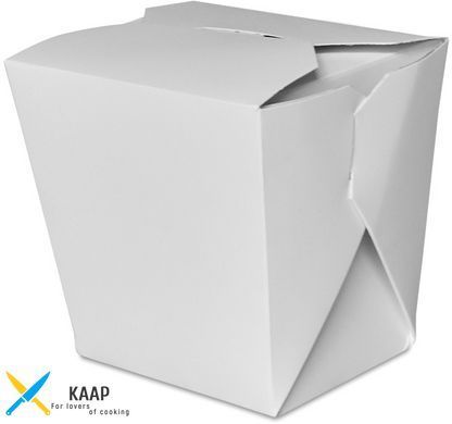 Бокс одноразовый для WOK/Салат/Рис/Лапша 750 мл, 500 гр. 11х9х10 см. бумажный, белый Паста бокс