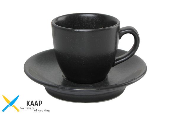 Чашка із блюдцем 80 мл. порцелянова, чорна espresso Seasons Black, Porland