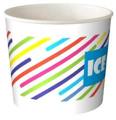 Контейнер бумажный для мороженого 1РЭ Ice cream 280мл Ǿ=87мм h=70мм (Крышка 011592, Icecream13, Icecream14)