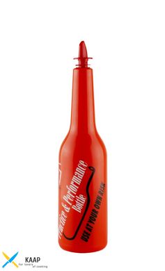 Пляшка для флейрингу з написом червона