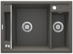 Мийка кухонна Magnetic, граніт, прямокут., з крилом, 690х500х219мм, чаша - 1.5, врізна, антрацит Deante ZRM_T503