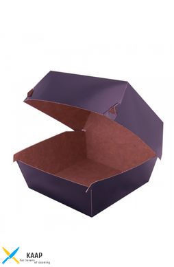 Коробка бумажная под бургер высокая 118х118х86 мм черная наружу (крафт внутри)