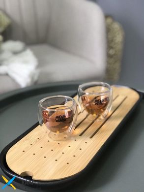 Столик-Чабань для чайної церемонії (чайний) бамбук 40х14,5х3,5 см овальний "Тайнань" T0525