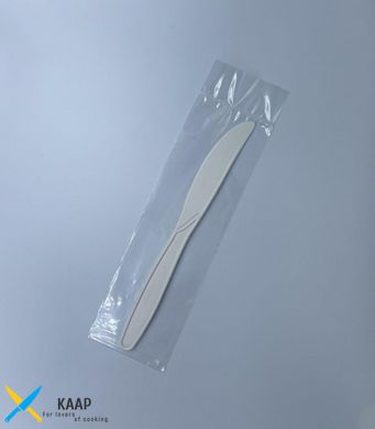 Нож одноразовый 186 мм в индивидуальной упаковке K08S из кукурузного крахмалу (Био/Эко)