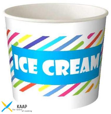 Контейнер паперовий для морозива 1РЕ Ice cream 280мл Ǿ=87мм h=70мм (Кришка 011592, Icecream13, Icecream14)