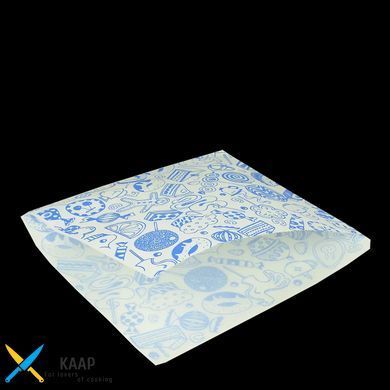 Пакет-уголок паперовий для бургера, млинців, вафель, пончиків 160x170 мм 60 г/м2 500 шт/уп з рисунком солодощів