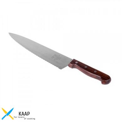 Кухонный нож поварской зубчатый 25 см. CARCO с деревянной ручкой (78)