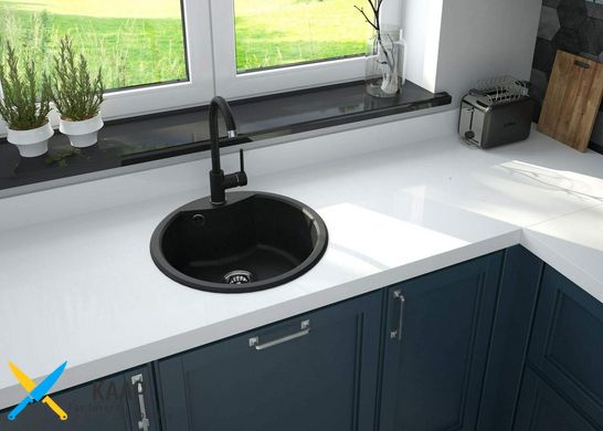 Набір для кухні Solis, гранітна мийка ZRS_2803 + зміш. BEN_262M, графіт-хром Deante