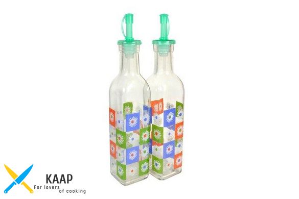 Бутылки стеклянные для масла и уксуса с гейзерной пробкой V 300 мл (набор 2 шт)