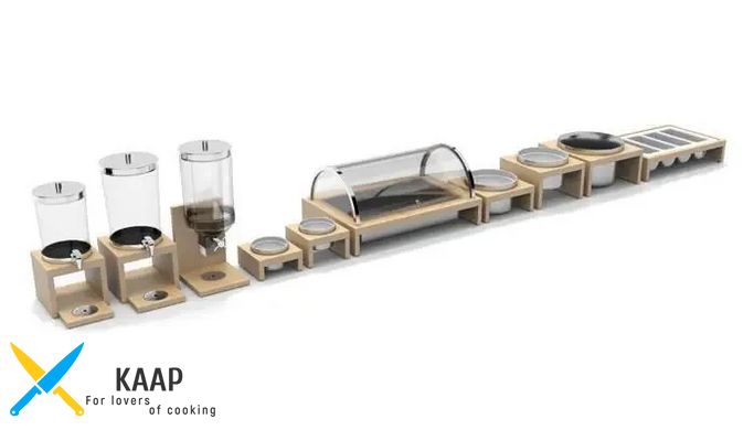 Фуршетна стійка для столових приладів 57,5х47х12 см. дерев'яна APS