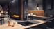 Мийка кухонна Andante, граніт, прямокутник, з крилом, 780х490х194мм, чаша - 1, накладна, графіт Deante
