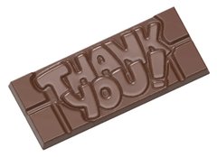 Форма для шоколаду "Плитка-thank you" 118x50x8 мм, 1х4/40 г. Chocolate World