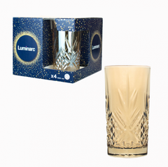 Набір високих склянок з перламутром Luminarc Зальцбург Золотий мед 380 мл 4 шт (P9311)