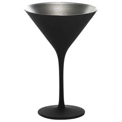 Келих для мартини 240 мл., 17,2 х11, 6 см. скляний, матовий-чорний/срібний