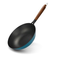 Сковорода - вок Fissman SEAGREEN 28x8 см/4 л з дерев'яною ручкою (4012)