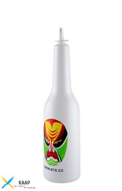 Бутылка для флейринга с рисунком белая