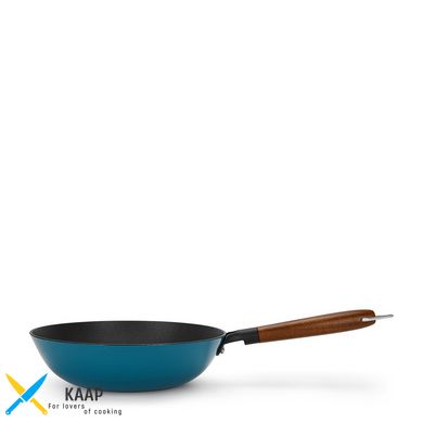 Сковорода - вок Fissman SEAGREEN 28x8 см/4 л з дерев'яною ручкою (4012)